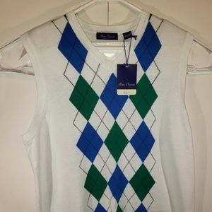 New Allan Flusser Sleeveless Sweater Vest
